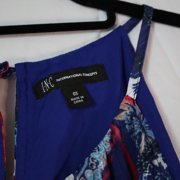 INC NWOT Scarf Flower Halter Handkerchief Dress Size 0X - Picture 6 of 8